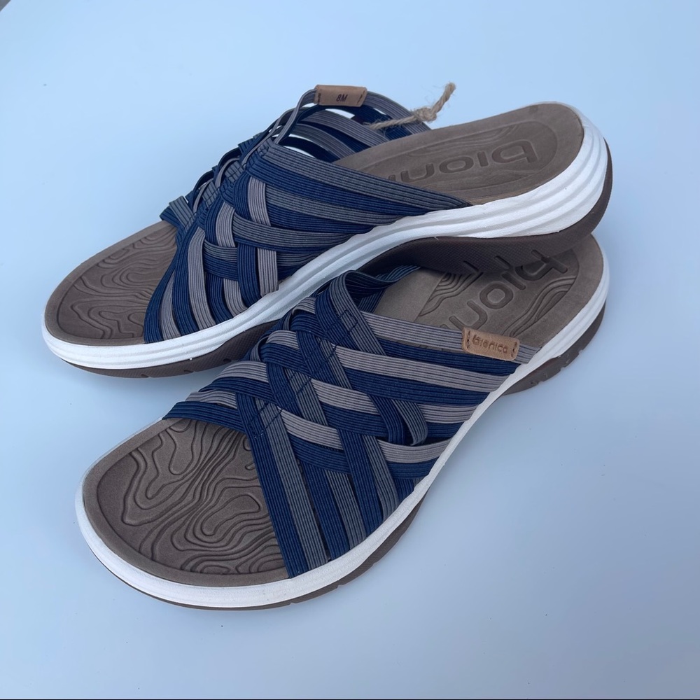 Woven Slide Sandal Blue
